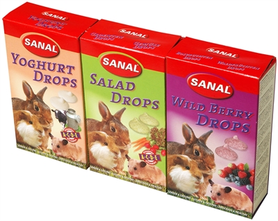 Sanal knaagdier 3-pack drops yogurt/salad/wild berry