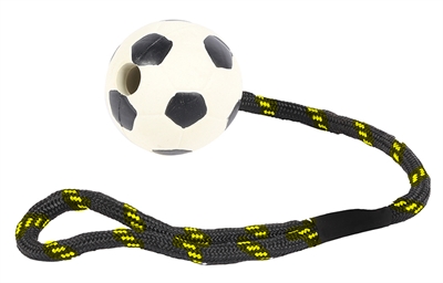 Happy pet tough toys werptouw met rubber voetbal