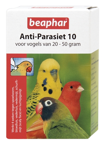 Beaphar anti-parasiet 10 vogel (20-50gr)