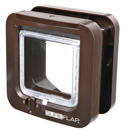 Sureflap 4-weg huisdierluik met microchipherkenning bruin