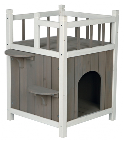 Trixie kattenhuis cat’s home met balkon grijs / wit