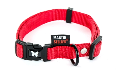 Martin sellier halsband nylon rood verstelbaar