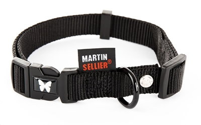 Martin sellier halsband nylon zwart verstelbaar