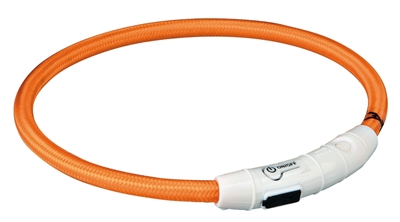 Trixie halsband flash light lichtgevend usb oplaadbaar oranje