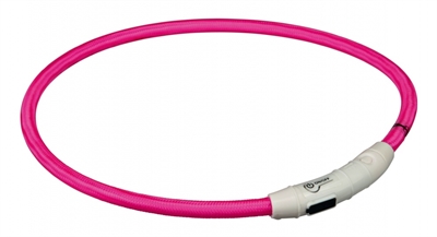 Trixie halsband flash light lichtgevend usb oplaadbaar roze