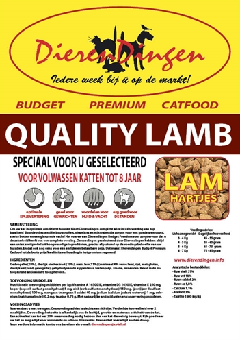 Budget premium catfood quality lamb