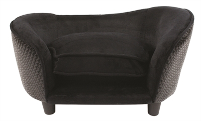 Enchanted hondenmand sofa ultra pluche snuggle wicker zwart