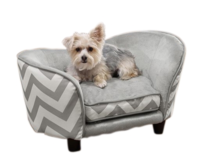 Enchanted hondenmand sofa chevron grijs