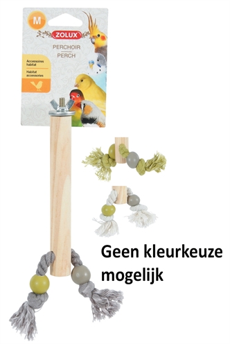 Zolux zitstok hout met touw assorti