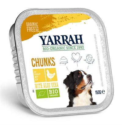 Yarrah dog alu brokjes kip / aloe vera in saus graanvrij