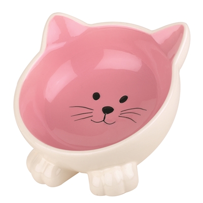 Happy pet voerbak kat orb roze / creme