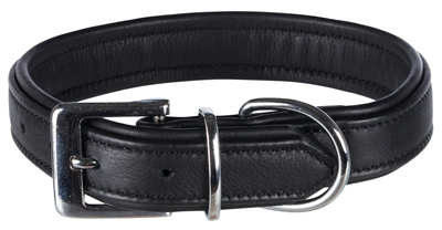 Trixie halsband hond active comfort leer zwart