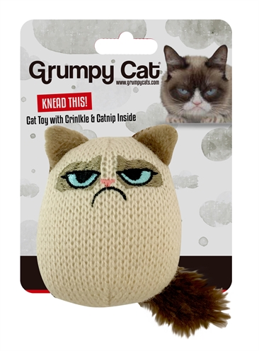 Grumpy knit pouncey cat toy