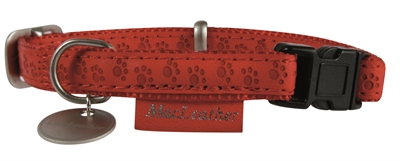 Macleather halsband rood