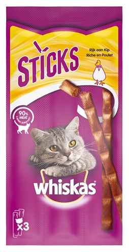 Whiskas snack sticks rijk aan kip