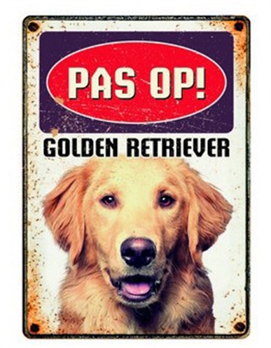 Plenty gifts waakbord blik golden retriever