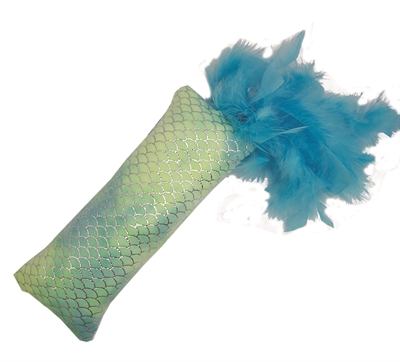 Happy pet mermaid kicker met veren blauw