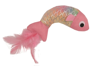 Happy pet mermaid vis met veren roze