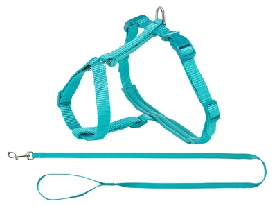 Trixie kattentuig premium met riem turquoise