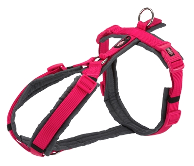 Trixie hondentuig premium trekking fuchsia / grijs