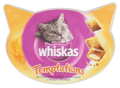 Whiskas snack temptations kip/kaas