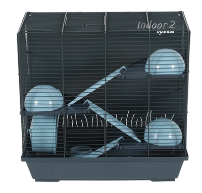 Zolux knaagdierkooi indoor2 triplex hamster grijs / blauw