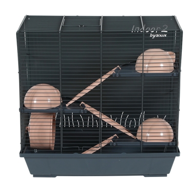 Zolux knaagdierkooi indoor2 triplex hamster grijs / roze