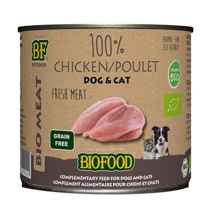 Biofood organic kat 100% kip blik