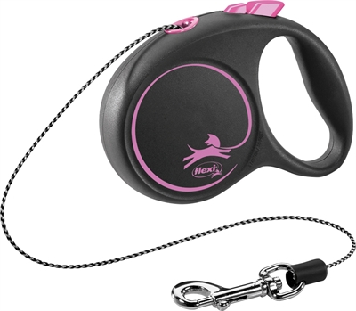 Flexi rollijn black design cord roze