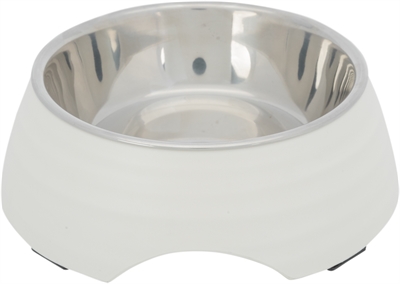 Trixie voerbak hond melamine / rvs wit