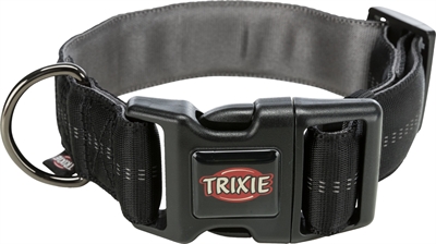 Trixie halsband hond softline elegance extra breed zwart / grijs