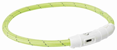 Trixie halsband hond flash lichthalsband usb tpu / nylon groen