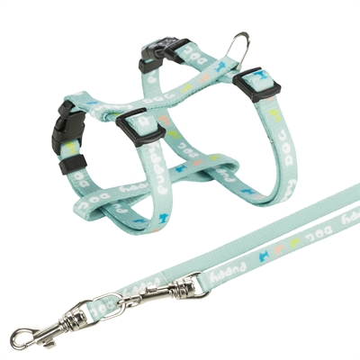 Trixie junior puppytuig met riem mintgroen