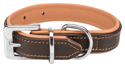 Trixie halsband hond active comfort leer bruin / lichtbruin