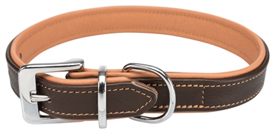 Trixie halsband hond active comfort leer bruin / lichtbruin