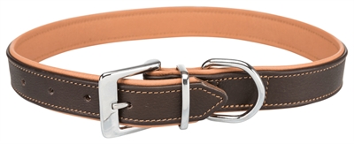 Trixie halsband hond active comfort leer bruin / lichtbruin