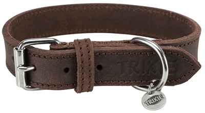 Trixie halsband hond rustic vetleer donkerbruin