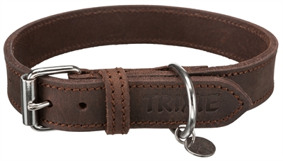 Trixie halsband hond rustic vetleer donkerbruin