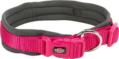 Trixie halsband hond premium neopreen fuchsia / grijs