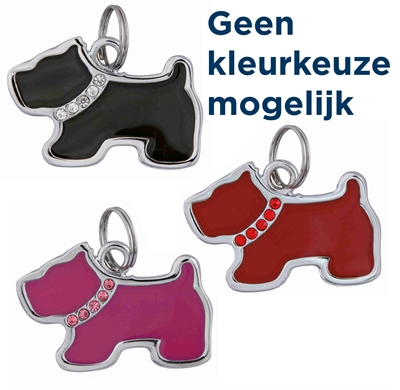 Trixie sieraad-adreshanger hond met strass assorti