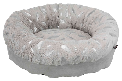 Trixie mand feather rond zilver / grijs