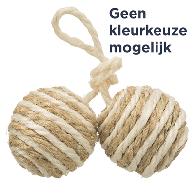 Trixie 2 ballen aan koord sisal assorti