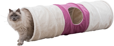 Trixie speeltunnel pluche beige / fuchsia