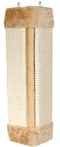 Trixie krabplank hoek sisaltapijt / pluche met catnip naturel / beige