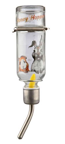 Trixie drinkfles honey&hopper glas met spanveer / draadbeugel