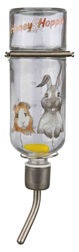 Trixie drinkfles honey&hopper glas met spanveer / draadbeugel