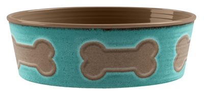 Tarhong voerbak print bot melamine turquoise