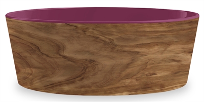 Tarhong voerbak hond olive melamine houtprint / magenta