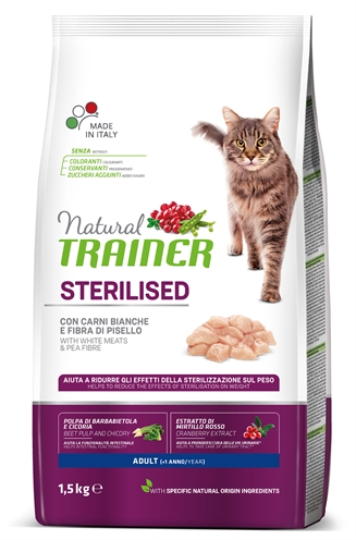 Natural trainer cat sterilised white meat