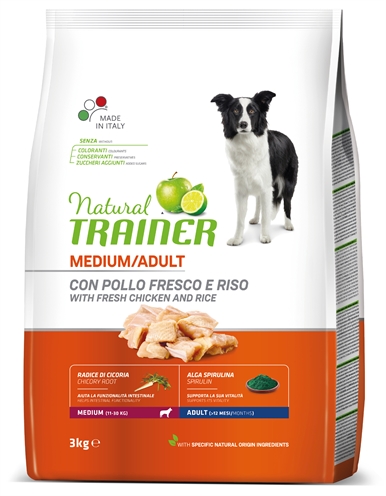 Natural trainer dog adult medium chicken / rice